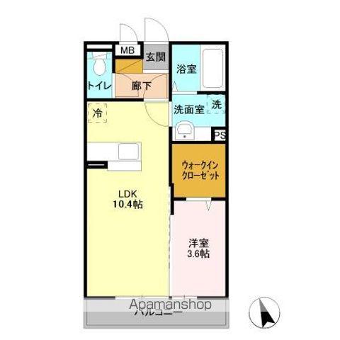 ウィステリア(1LDK/2階)の間取り写真