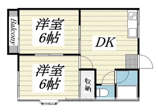 旭ヶ丘ビューハイツフジ(2DK/2階)の間取り写真