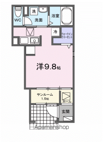 上月ハイツ(ワンルーム/1階)の間取り写真