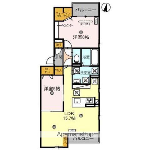 D-ROOM和歌山黒田(2LDK/1階)の間取り写真