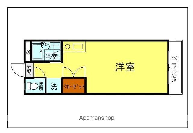 メゾンドゥブラン3(ワンルーム/2階)の間取り写真