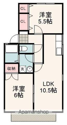 リバーサイドYAGI(2LDK/1階)の間取り写真