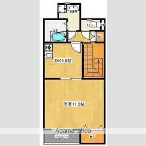 エミネンスフローラM(1DK/2階)の間取り写真