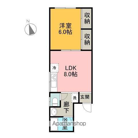 ハイツスターピュア(1LDK/2階)の間取り写真