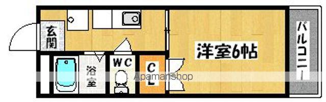 シャトレマウントリバー(ワンルーム/1階)の間取り写真