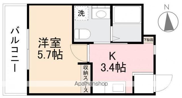 グランデ瀬戸(1K/3階)の間取り写真