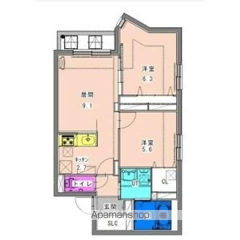 GRANDーPLACE N11 COCOROグランプラスN11(2LDK/3階)の間取り写真