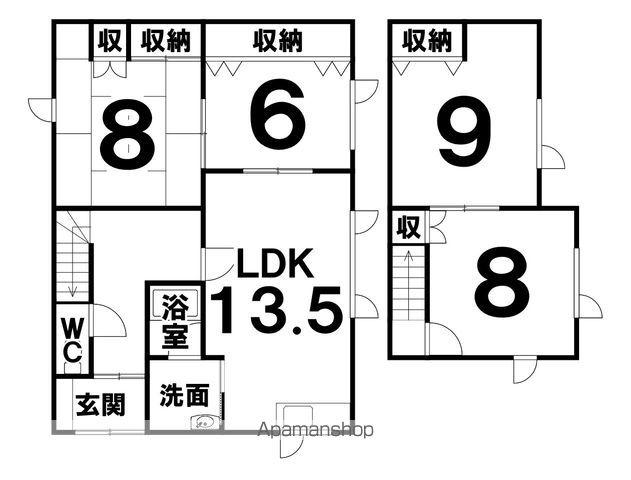 北海道釧路市 2階建 築57年(4LDK)の間取り写真