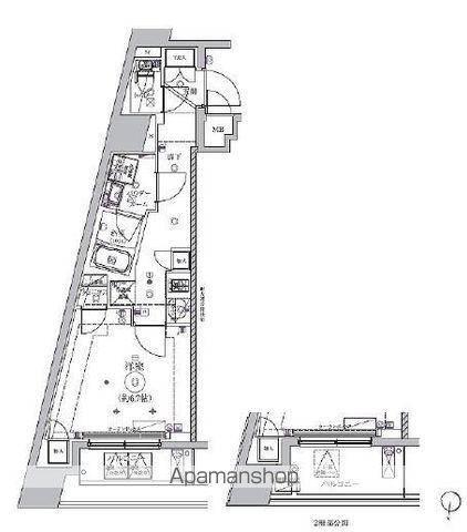 RELUXIA TERRACE横濱吉野町(1K/7階)の間取り写真