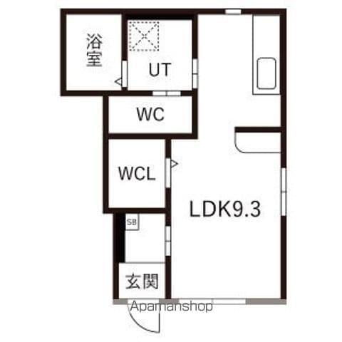 オリエンスB(ワンルーム/1階)の間取り写真