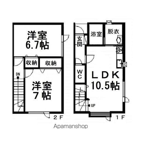 ファミールとん田西 A(2LDK/2階)の間取り写真