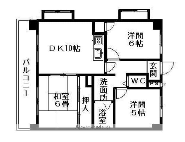 メゾン貴船C@(2LDK/3階)の間取り写真