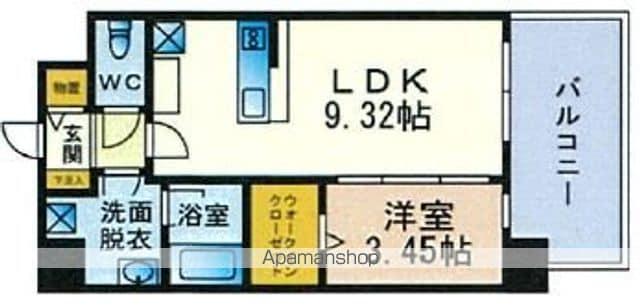 URBAN Ⅲ(1LDK/6階)の間取り写真