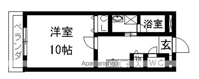 リバーサイド今尻(1K/4階)の間取り写真