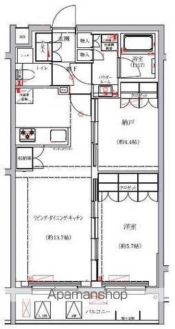 セジョリ板橋坂下Ⅱ(1SLDK/4階)の間取り写真