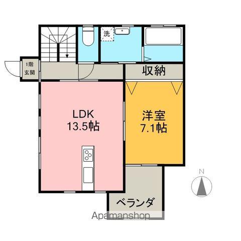 ウィクトル宝(1LDK/2階)の間取り写真