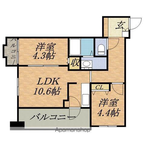 S-FORT北大前(2LDK/7階)の間取り写真