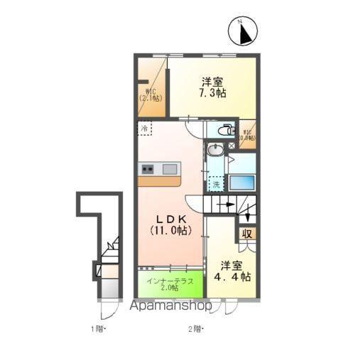 東武鉄道野田線 清水公園駅 徒歩10分 2階建 築5年(2LDK/2階)の間取り写真
