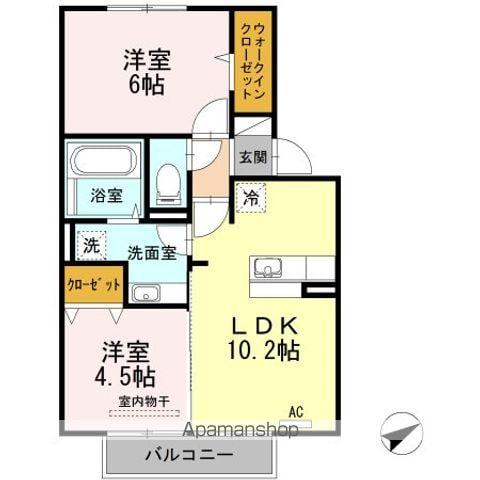 フルール(2LDK/2階)の間取り写真