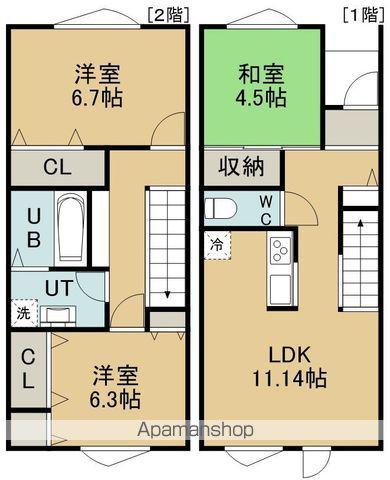 ウエスタンムービーズ(3LDK/2階)の間取り写真