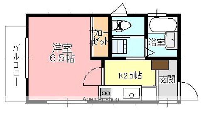 広島県江田島市 2階建 築12年(1K/2階)の間取り写真