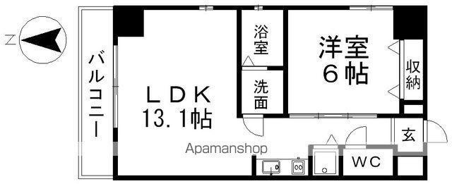 AHビル(1LDK/5階)の間取り写真