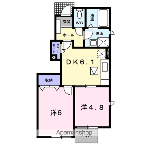 フランメゾン4(2DK/1階)の間取り写真