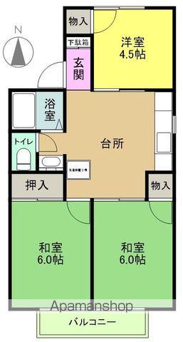 コーポふじ(3DK/2階)の間取り写真