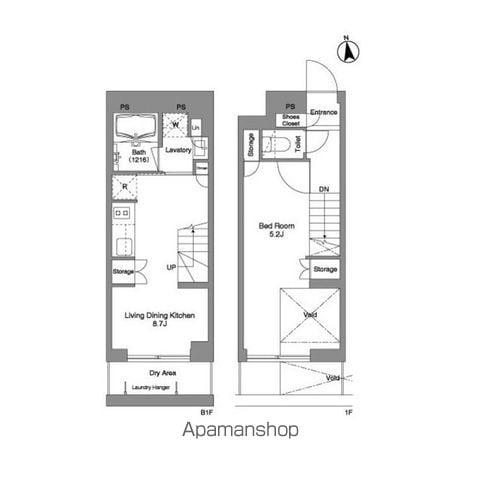 コンフォリア戸越公園(1LDK/1階)の間取り写真