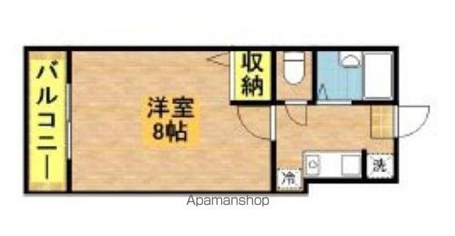 ルピナス西新(1K/2階)の間取り写真