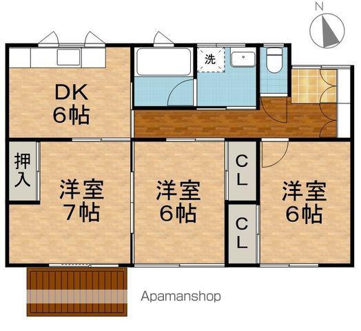 長野電鉄長野線 朝陽駅 徒歩6分 1階建 築54年(3DK)の間取り写真