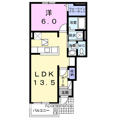 メゾン アスティケⅡ(1LDK/1階)の間取り写真