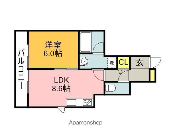 グランデ大黒(1LDK/1階)の間取り写真