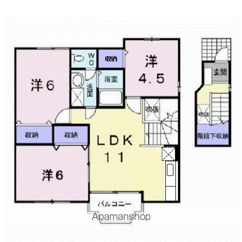 ラヴィング・ヴィラB(3LDK/2階)の間取り写真