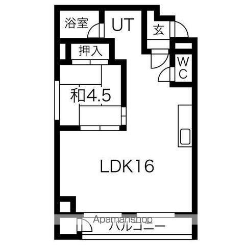 リベルティ大通(1LDK/3階)の間取り写真
