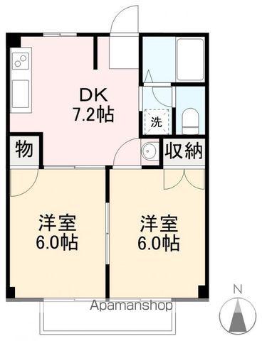 ボンセジュール(2DK/2階)の間取り写真