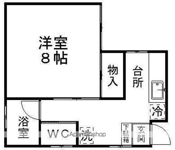 レジェンド山の寺(1K/2階)の間取り写真