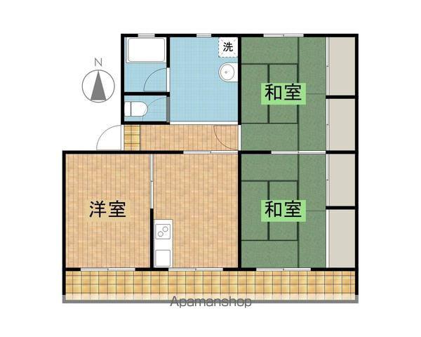 コーポ大坪(3DK/3階)の間取り写真