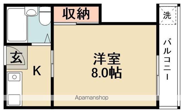 キャビン(1K/2階)の間取り写真