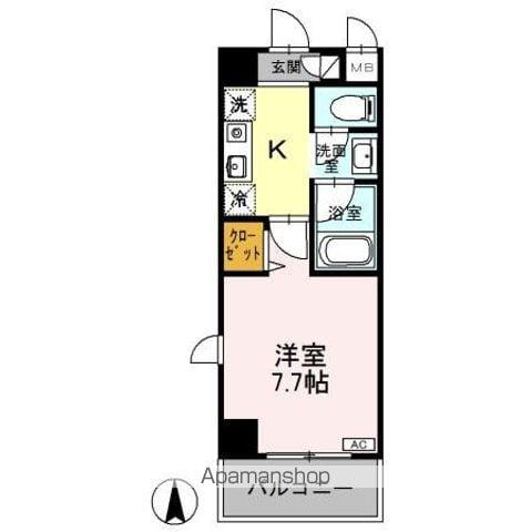 クリエール吉川(1K/3階)の間取り写真