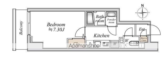 レジデンス桜の町(1K/6階)の間取り写真