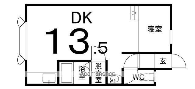 フリーダムⅡ(1DK/1階)の間取り写真
