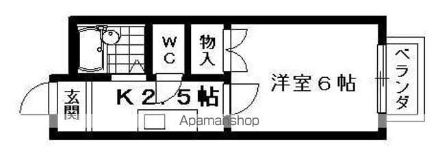 アーバニア西草津A棟(1K/1階)の間取り写真