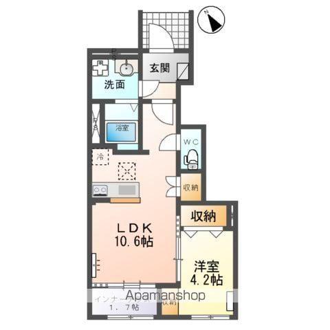 秋保アパート(1LDK/1階)の間取り写真