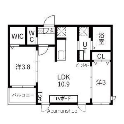 TIDY大江(2LDK/3階)の間取り写真