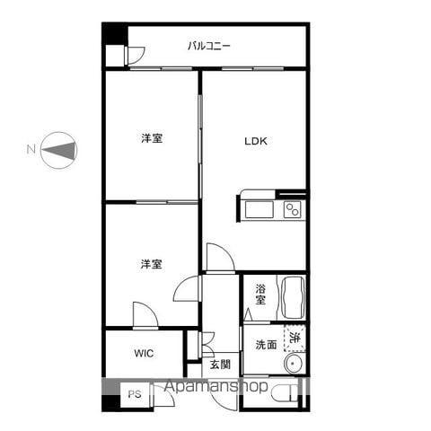 パールヒルズ入江町(2LDK/8階)の間取り写真