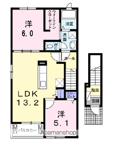 サニーⅢ(2LDK/2階)の間取り写真