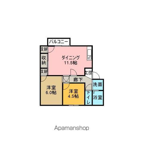 グリーンオークレット(2LDK/2階)の間取り写真