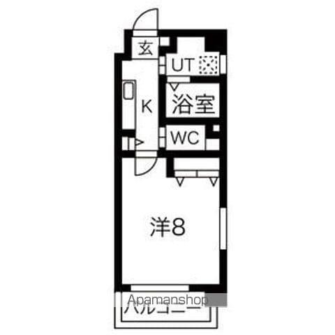 アールズコート一社(1K/2階)の間取り写真