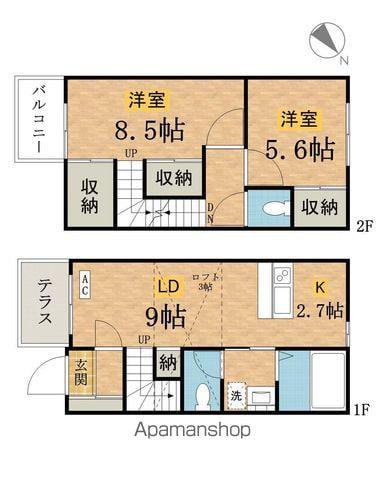 メゾネットハシモト(2LDK)の間取り写真